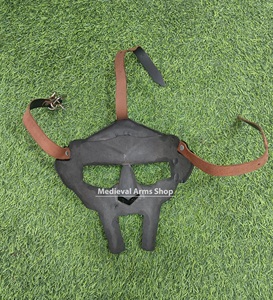 Medieval MF Doom Gladiator Face Mask Mild Steel Handmade <b>Black</b> Finished Armor for Reenactment and Parties Costume for Adult - Product Image 4
