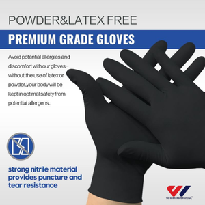Gants en nitrile bleus jetables certifiés CE TWI, 4 mil, sans poudre, imperméables, résistants aux produits chimiques, pour examen médical et sécurité - Product Image 3
