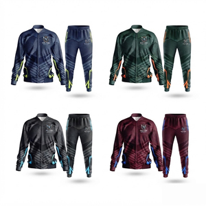 OEM Custom Sublimation Tracksuit Full Print 100% Cotton Quick Dry Breathable Sportswear Jacket <b>Pants</b> Set for Men Women Training - Product Image 4