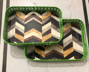 Nouvelle arrivée de plateau de service imprimé en métal doré avec impression mandala multicolore avec tailles personnalisées à des prix abordables par FWE - Product Image 3