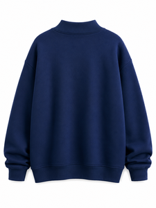 Sweat-shirt à col rond bleu marine pour femme avec imprimé paisley rouge USA, manches longues, en coton tricoté, décontracté, pour l'automne - Product Image 3