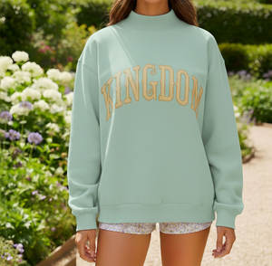 Suéter Largo de Punto para Mujer, Cómodo, Holgado, con Cuello Alto Simulado, Informal, para Invierno, con Logotipo Frontal, para Uso Diario - Product Image 6