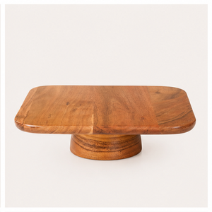Support à gâteau carré en bois rustique haut de gamme, fait main, durable, pour mariage, anniversaire et pâtisserie - Product Image 1