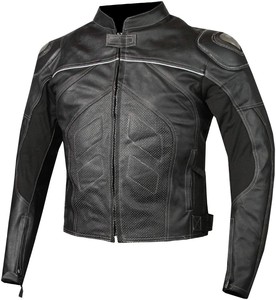 เสื้อแจ็คเก็ตหนังสำหรับขี่มอเตอร์ไซค์แบบทนทานสูง ได้รับมาตรฐาน CE พร้อมแผ่นป้องกัน เหมาะสำหรับการเดินทางท่องเที่ยว ไซส์ใหญ่ ใช้ได้ทุกสภาพอากาศในฤดูหนาว - Product Image 1