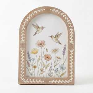 Ensemble de cadres photo en bois, design floral rond et cintré, décoration de table rustique pour la maison ou le bureau - Product Image 2