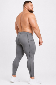 <b>Men's</b> Plus Size <b>Compression</b> Leggings Spandex/Polyester Breathable Quick Dry Elastic Waist Full Length <b>Tights</b> Gym Workout Pants - Product Image 5