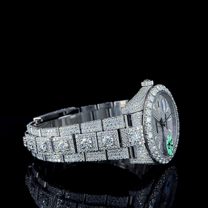 Reloj de Cuarzo de Acero Inoxidable para Hombre, con Diamantes VVS, Diseño Moneda, Elegante y Ejecutivo, Cristal de 41mm, Correa de 20mm y 25cm, Movimiento ETA, Grosor de 6mm, Botón de Presión - Product Image 3