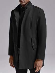 Ventes en gros de manteaux longs en laine mélangée pour hommes, de luxe, épais, à boutons, écologiques, pour l'hiver, sur mesure - Product Image 2