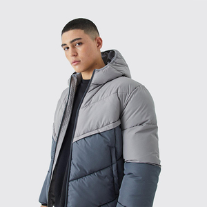 Design Your Own Panel Design <b>Jacket</b> Waterproof Breathable Puffer <b>Jacket</b> <b>Long</b> Sleeve Two Pockets Full Zipper Front Casual <b>Men's</b> - Product Image 5