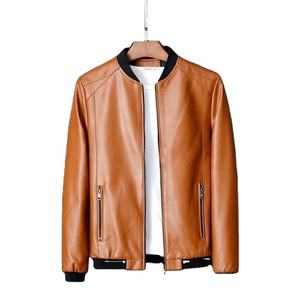 Chaqueta Varsity Impermeable Ecológica de Estilo Casual para Hombre, Otoño Invierno, Cuello Alto de Cuero Genuino, Cierre de Cremallera, Talla Grande 8XL, Transpirable - Product Image 3