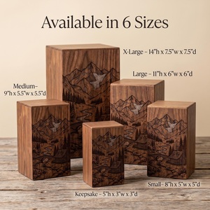 Personalized Eco-Friendly Durable Wooden Mountain Urn Rustic Nature Cremation <b>Memorial</b> <b>Box</b> for Outdoor Lovers - Product Image 4