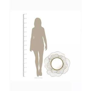 Modern <b>Round</b> Metal Wall <b>Mirror</b> Decorative Flower Design for Living Room Bedroom Home Decor At Best Price - Product Image 2