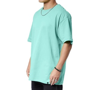 Camiseta de Manga Corta con Cuello Redondo Extra Grande para Hombre, Color Verde Menta Sólido, Estilo Casual, 100% Algodón Jersey, Corte Ajustado - Product Image 6