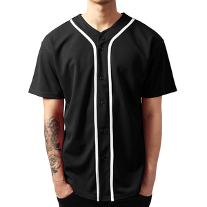Maillot de baseball supérieur pour homme, grande taille, décontracté, à boutons, manches courtes, 100 % polyester, uniforme sportif d'équipe, couleur unie, séchage rapide - Product Image 4