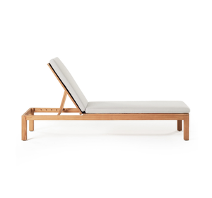 Chaise longue de jardin moderne en teck massif, réglable, avec coussin, mobilier de luxe pour piscine et jardin - Product Image 4