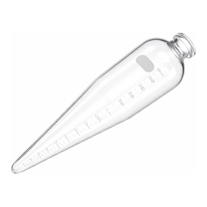 Tubo de Centrífuga Cónico de Vidrio Borosilicato Pyrex de 100 mL con Graduaciones Blancas para Pruebas de Petróleo - Product Image 3