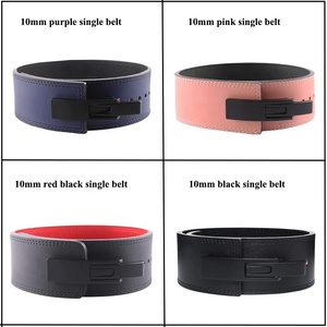 Ceinture de musculation en cuir réglable avec soutien lombaire pour l'entraînement en force, unisexe, noire et bleue, fermeture à boucle - Product Image 5