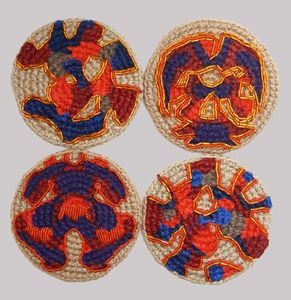 Handcrafted Floral Embroidery Beaded Coaster for Beautiful Table Arrangement and Elegant Home <b>Decor</b> - Product Image 6
