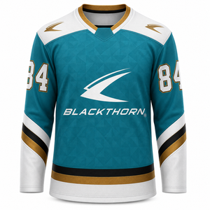 Camisetas de Hockey sobre Hielo Transpirables, 100% Poliéster, Nombre del Jugador Personalizado, Servicio OEM, Impresión por Sublimación en Cuatro Direcciones - Product Image 2