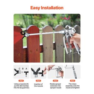 Kit de pistola pulverizadora de pintura sin aire de alta presión 3600PSI con 5 puntas y junta giratoria 211 315 417 517 623 Filtros Varillas de extensión de manguera - Product Image 4