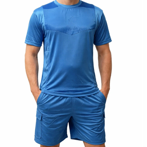 Conjunto Deportivo Informal de Verano para Hombre, 2 Piezas, 100% Algodón, Camiseta y Pantalones Cortos de Felpa - Product Image 3