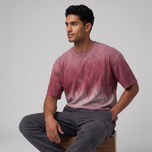 Fabricante de camisetas extragrandes personalizadas para hombre, camisetas casuales vintage de algodón grueso con lavado ácido y efecto descolorido por el sol para hombre - Product Image 5