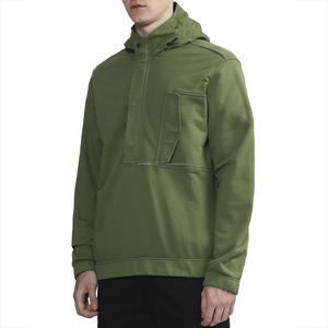 Sudadera con Capucha de Felpa Gruesa de Algodón de Alta Calidad con Media Cremallera y Bolsillo en el Pecho, Personalizada de Fábrica, 600 gsm, con Cotización - Product Image 1