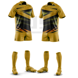 Tenue de rugby professionnelle personnalisée : maillot et short à séchage rapide, anti-humidité, performance sportive pour joueurs d'équipe 100 % - Product Image 2