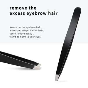 Pince à épiler professionnelle pour sourcils en acier inoxydable à pointe inclinée - Product Image 3