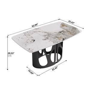 Moderno 63 \ "tavolo da pranzo con pannello Pandora nero bronzo ferro gambe in metallo può ospitare 6 persone-per grandi raduni - Product Image 5