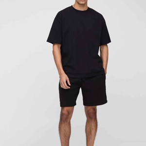 Men's High Street Style Crew Neck Short Sleeve T-Shirt Mesh Shorts <b>Set</b> with Custom Logo & Breathable Men Two Piece T-Shirt <b>Sets</b> - Product Image 6