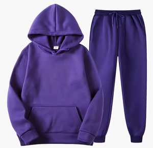 Ensemble de survêtement pour homme 2 pièces, grande taille, manches longues, à capuche, vêtements de sport, extensible, pour la salle de sport, l'entraînement, le jogging - Product Image 4