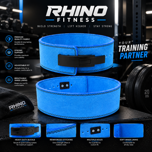 Ceinture de soutien lombaire ajustable en néoprène Rhino Fitness pour la musculation, ceinture de maintien de la taille, bleu, adulte, toutes saisons - Product Image 1