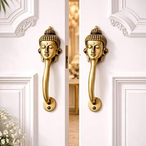 Manija de Puerta de Latón con Forma de Cabeza de Buda, Diseño Novedoso, Estilo Asiático, Perilla para Muebles de Entrada, Diseño Duradero - Product Image 2