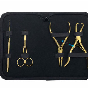 Hand Tied Hair Extension Tools Kit Custom Hair Extension Tools Kit Professional Hair Extension <b>Pliers</b> <b>Set</b> 4 <b>Set</b> Work <b>Pliers</b> - Product Image 4