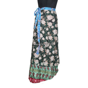 Nouvelle jupe longue enveloppante 2026 - Jupe longue enveloppante en soie style Bollywood - Vêtements de costume indien - Sarong paréo enveloppant magique de 38 pouces en gros - Product Image 3