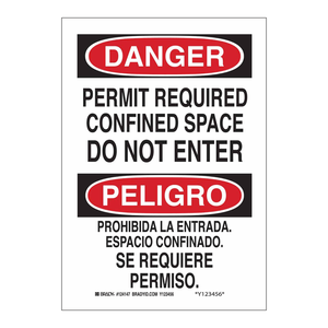Panneau bilingue de signalisation de danger pour espaces confinés - Interdiction d'entrée pour zones de sécurité industrielle - Product Image 2