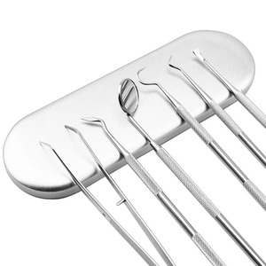 BAFA 6 pièces/boîte – Trousse ergonomique en acier inoxydable pour dentiste – Miroir dentaire, pince, instruments de soins bucco-dentaires – Plusieurs étuis inclus - Product Image 1