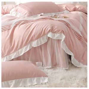 High Quality Bedding Sets Embroidered <b>Pink</b> <b>Duvet</b> Bedding Set in Vietnam - Product Image 4