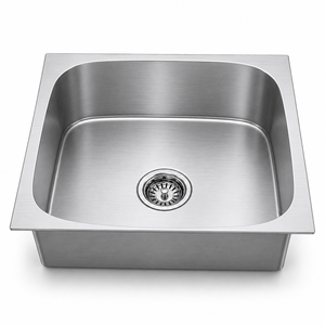 Brushed Stainless Steel 304 Grade <b>Kitchen</b> <b>Sink</b> Square Undermount <b>Sink</b> Bowl Drain Basin - Product Image 1