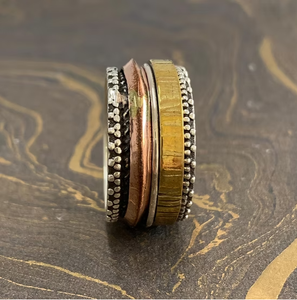 JAIPUR <b>SILVER</b> 925 <b>Silver</b> Unisex <b>Spinner</b> <b>Ring</b> 13.2 Grams Trendy Bohemian Classic Wide Band Jewelry Style Gift - Product Image 3