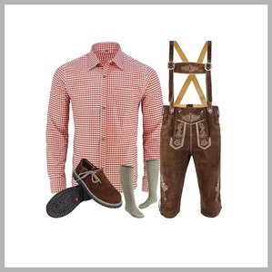 Tenue bavaroise européenne Lederhosen pour homme, costume de festival Trachten en 5 pièces pour l'Oktoberfest - Product Image 1
