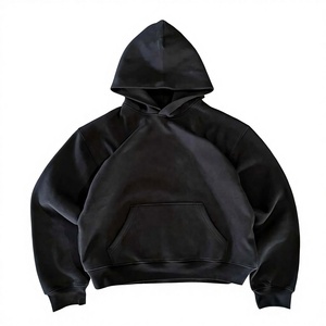 Ensemble de survêtement oversize pour homme : sweat à capuche court zippé et pantalon de jogging large en molleton de coton épais – Tenue décontractée et streetwear - Product Image 2