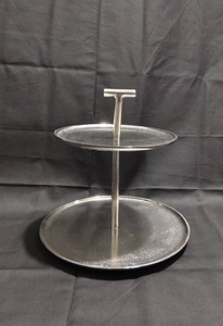 Soporte redondo de aluminio de 2 niveles para pasteles, soporte de exhibición de postres multiusos para bodas, herramientas para pasteles de cumpleaños de Azora Industries - Product Image 2