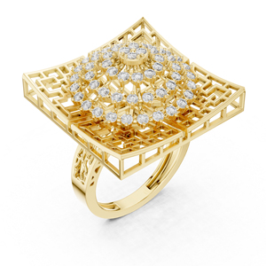 แหวนหมั้นเพชรทรงกลมเพาะเลี้ยงในห้องปฏิบัติการทองคำขาว 14K สำหรับผู้หญิง |   เพชรที่เพิ่งเพาะเลี้ยง - Product Image 3