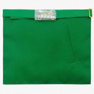 Delantal de Rito Escocés de 8.º Grado AASR, satén blanco con ribete verde, bordado a máquina, artesanía simbólica, regalia masónica ritual. - Product Image 6