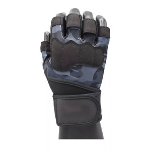 Gants de musculation robustes en néoprène camouflage respirant avec bandes de compression étendues pour les poignets – Entraînement de force professionnel - Product Image 1