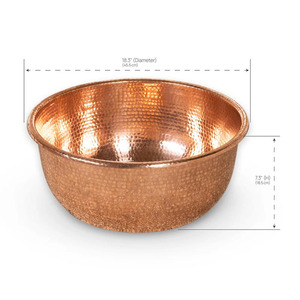 Handcrafted Beautiful Pedicure Bowl Handcrafted Copper Eco-Friendly Foot Spa Bowl for <b>Home</b> Portable Wholesale From India - Product Image 3