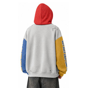 เสื้อฮู้ดซิปผู้ชายดีไซน์ใหม่ สไตล์ลำลอง สีเทา แดง น้ำเงิน เหลือง แขนเสื้อแบบแร็กแลน พิมพ์ลายลำลอง สำหรับใส่ในฤดูใบไม้ร่วง - Product Image 3