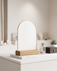 Support de signalétique vertical élégant en acrylique avec base en bois pour la publicité en magasin et les outils de marketing sur les réseaux sociaux - Product Image 4